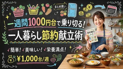 一週間1000円台で乗り切る！一人暮らし節約献立術