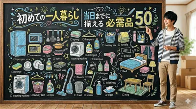 初めての一人暮らし｜当日までに揃える必需品50