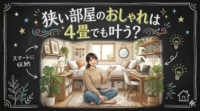 狭い部屋のおしゃれは4畳でも叶う？広く見せる3つのコツをご紹介！